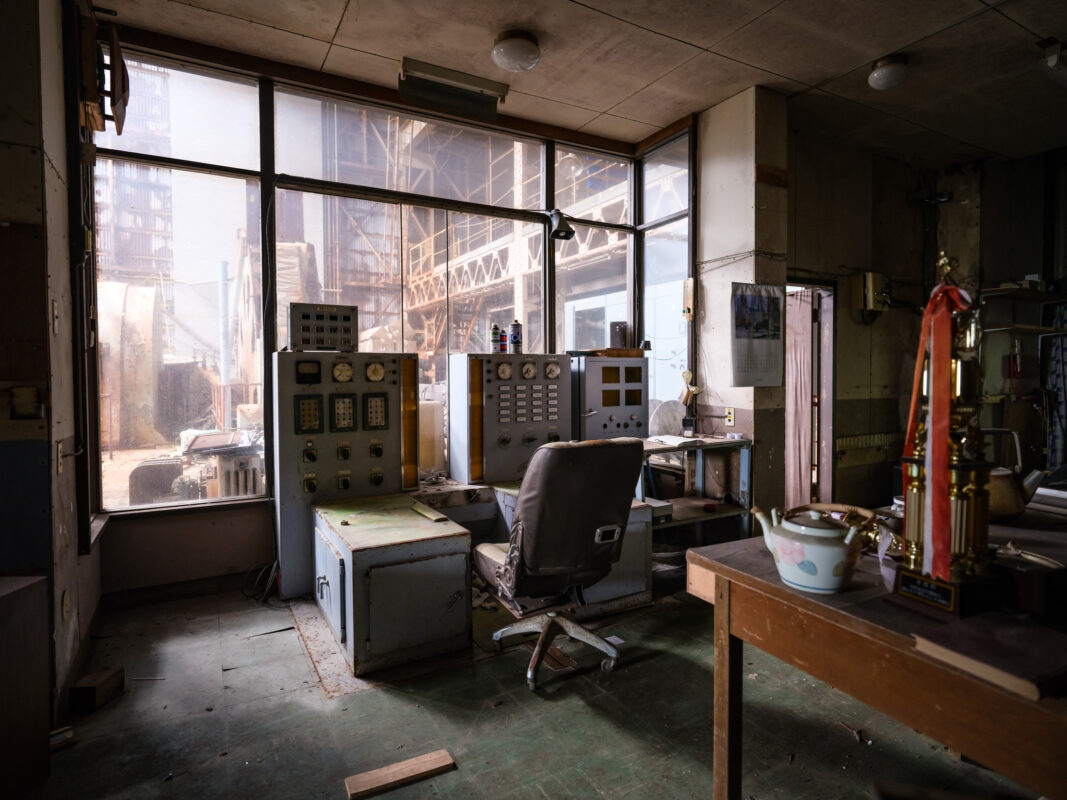 Industrial workshop with vintage decor.