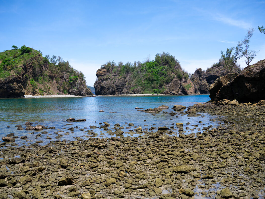 Miyanohama Beachs serene rocky coast, Japan