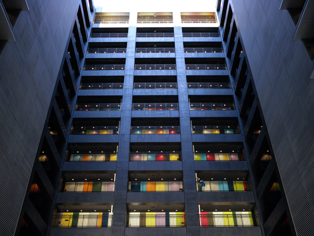 Illuminated Modern Office Tower, Tokyo