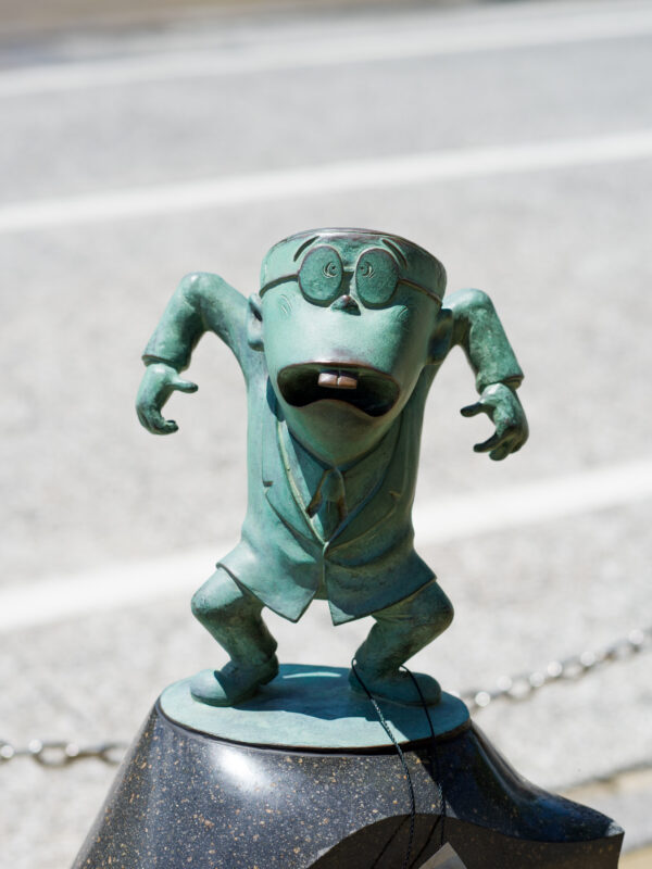 Whimsical Mizuki Shigeru fantasy creature statue exhibit